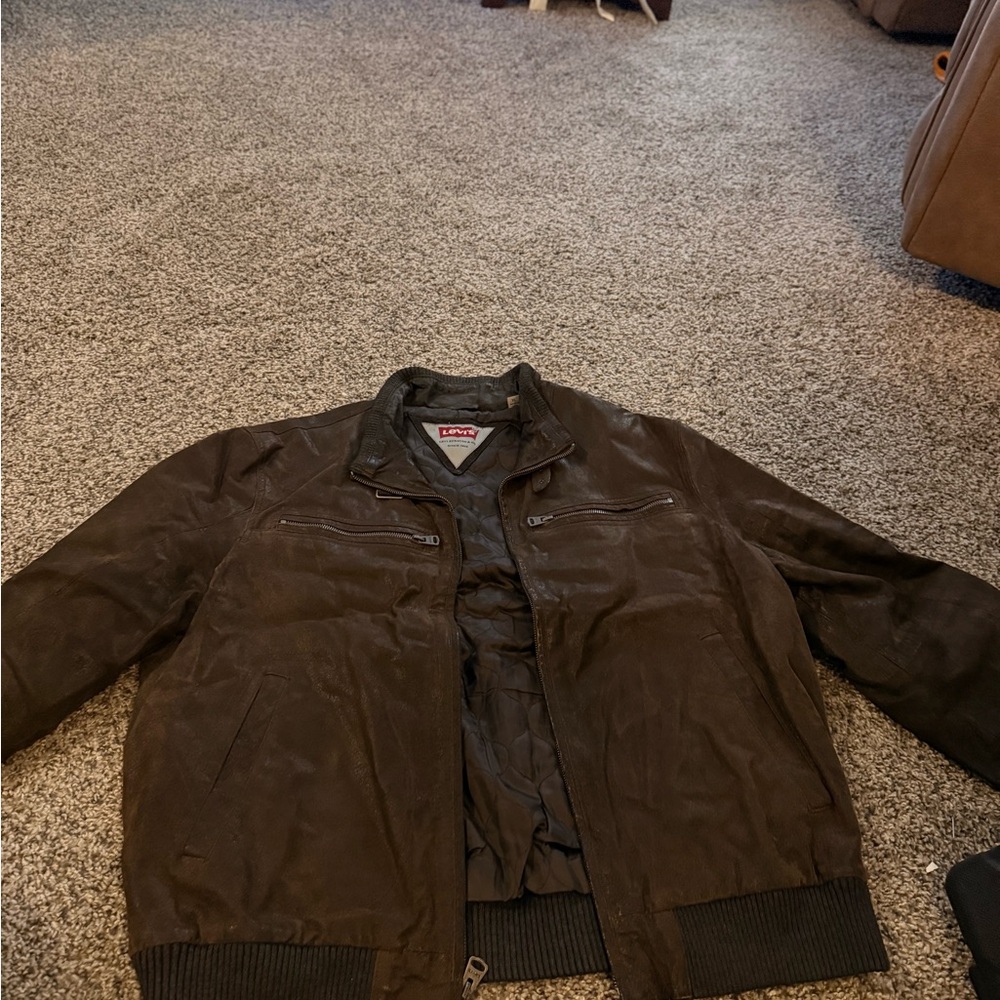 Levi's Dark Brown Bomber Jacket - image 1